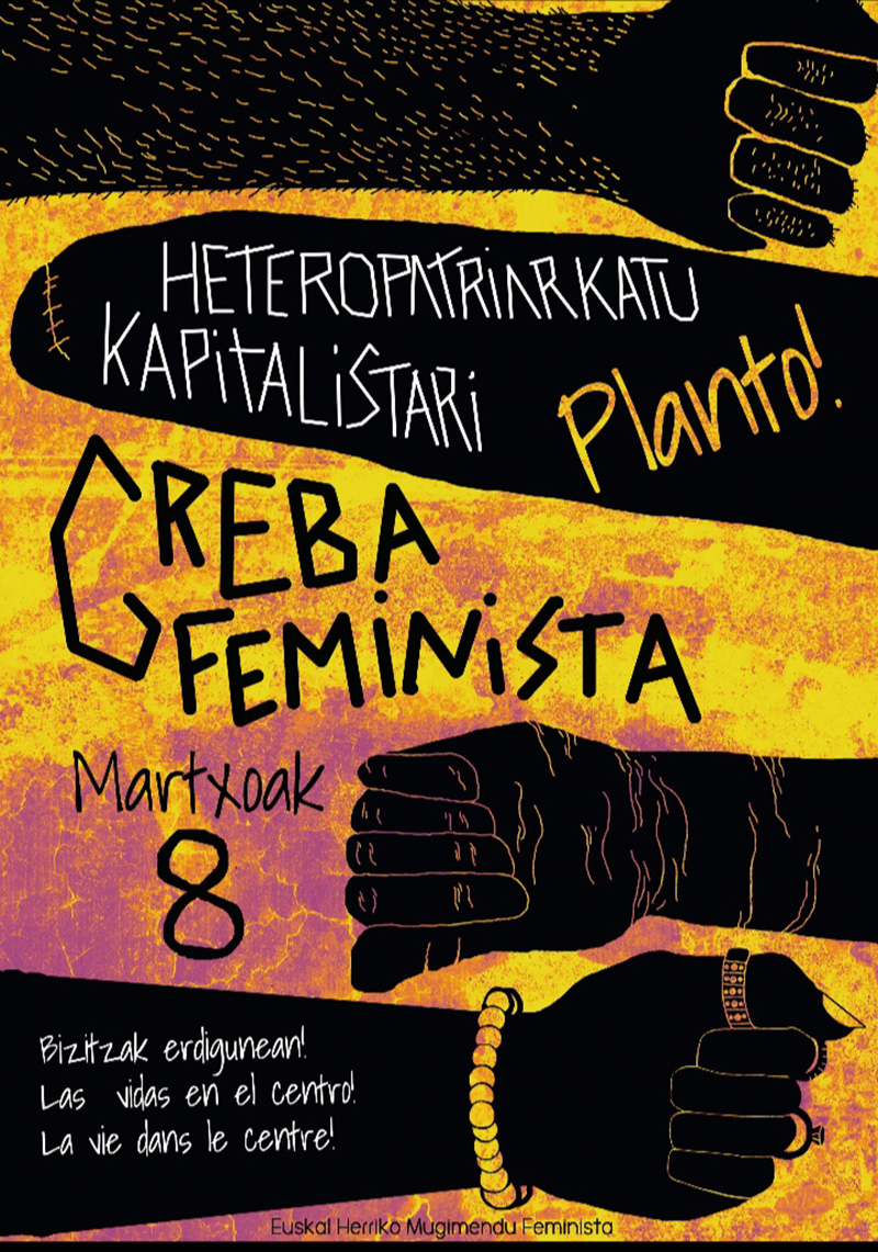 cartel para la huelga feminista 2019 en euskal herria greba feminista kartela