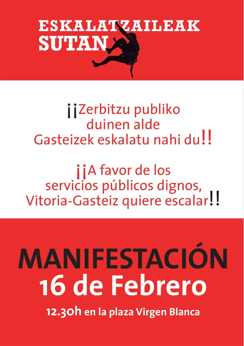 rocodromos vitoria gasteiz cerrados manifestacion 16 febrero