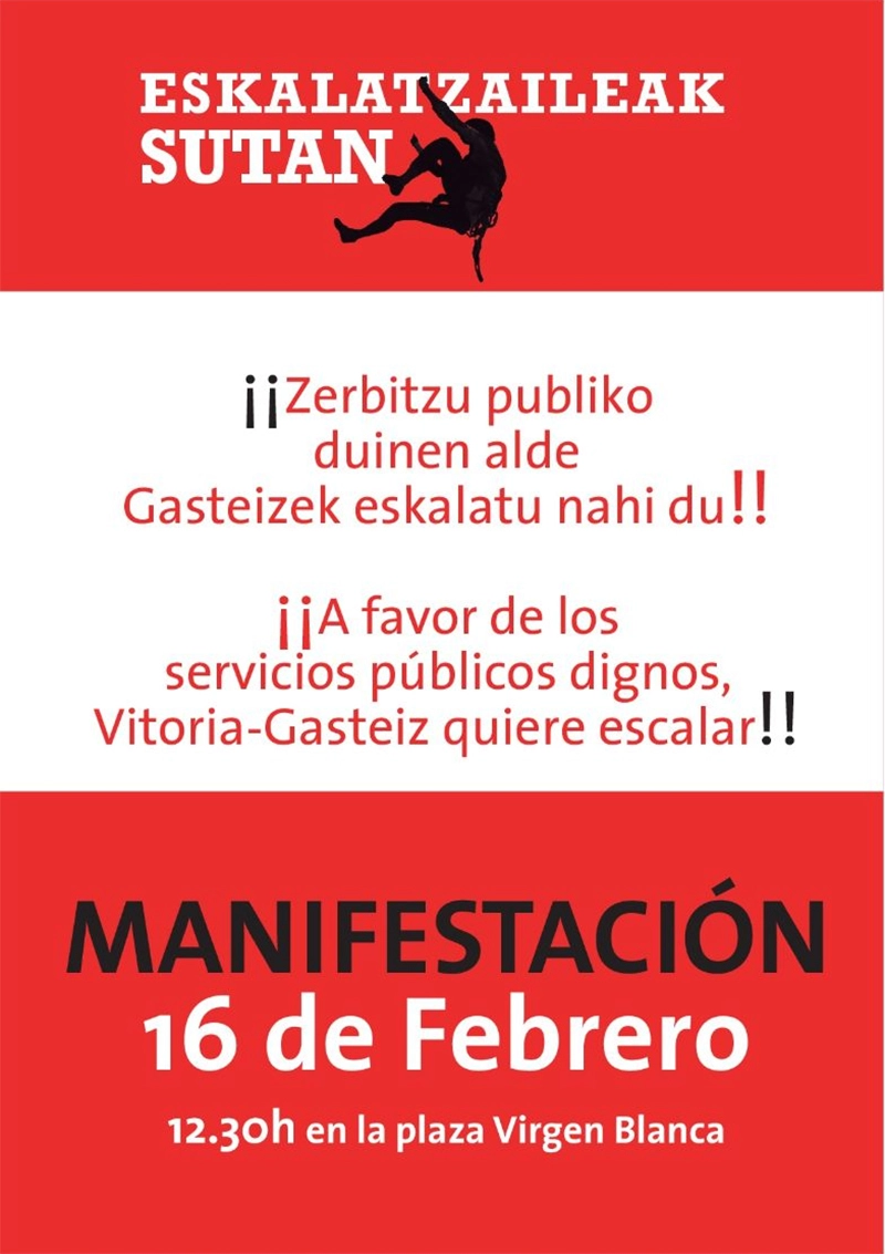 rocodromos vitoria gasteiz cerrados manifestacion 16 febrero