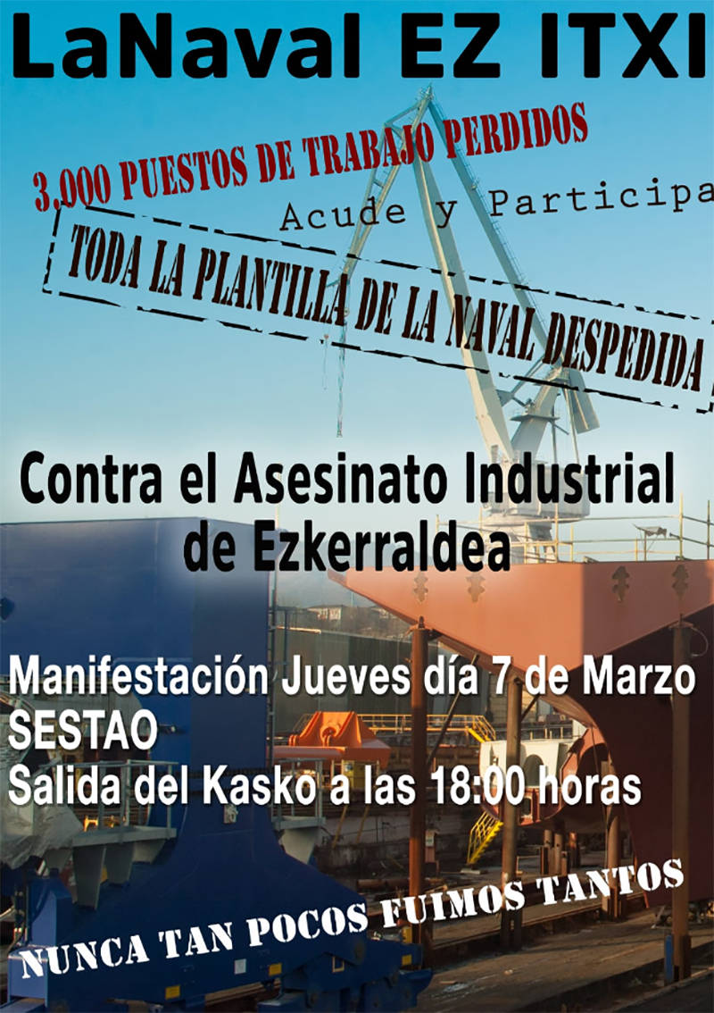 Toda la plantilla de La Naval despedida. La Naval ez itxi