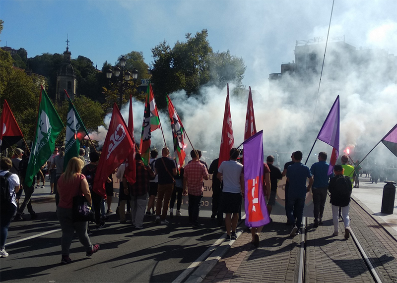 Manifestación huelga metal bizkaia