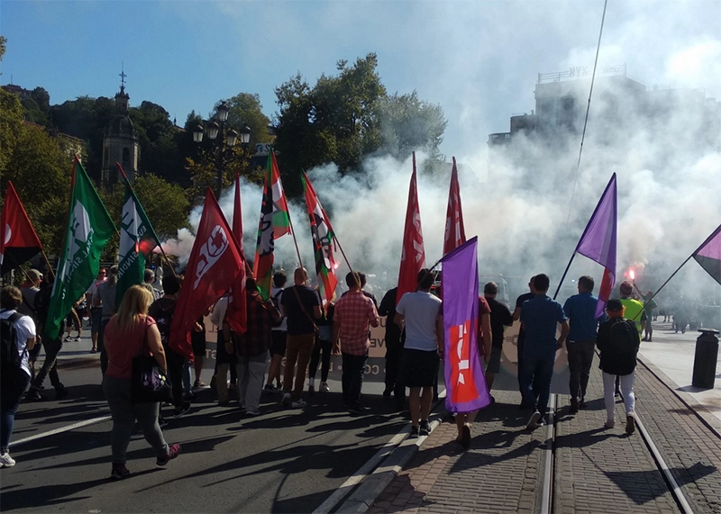 Manifestación huelga metal bizkaia