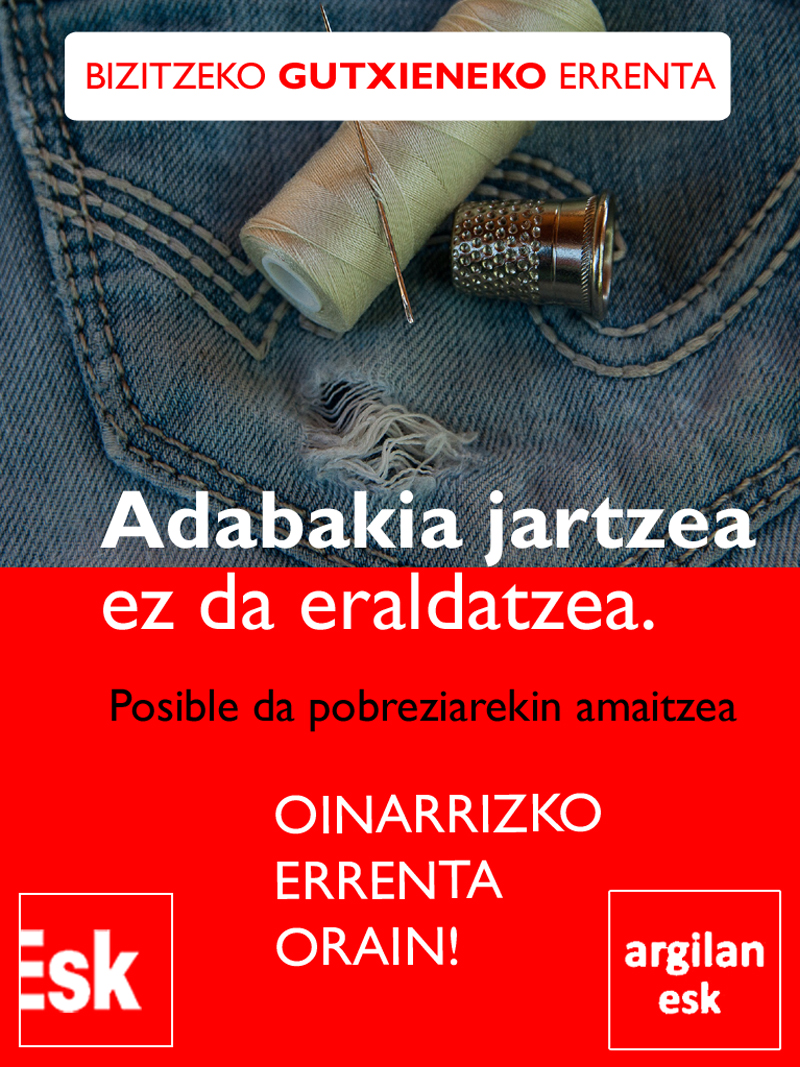 Bizitzeko Gutxieneko Errenta BGE pobrezia oinarrizko errenta