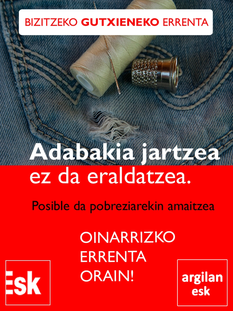 Bizitzeko Gutxieneko Errenta BGE pobrezia oinarrizko errenta