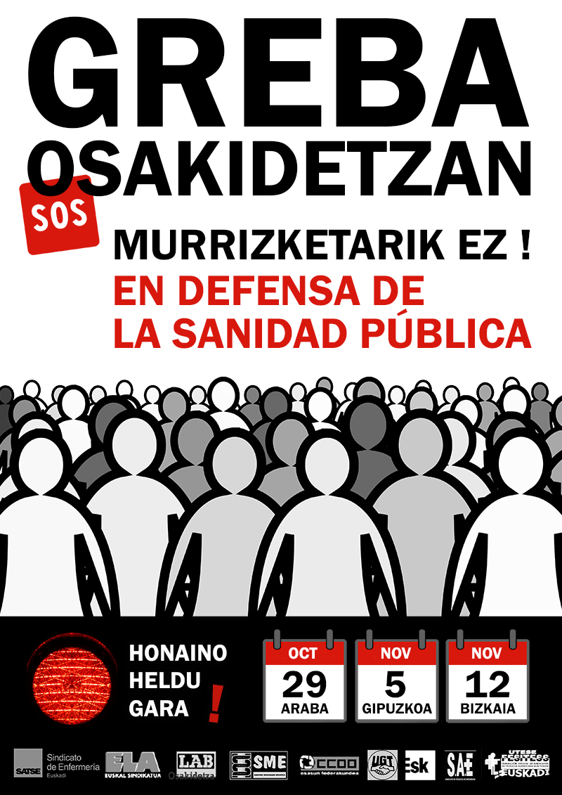 huelga en osakidetza covid recortes sagardui salud gobierno vasco