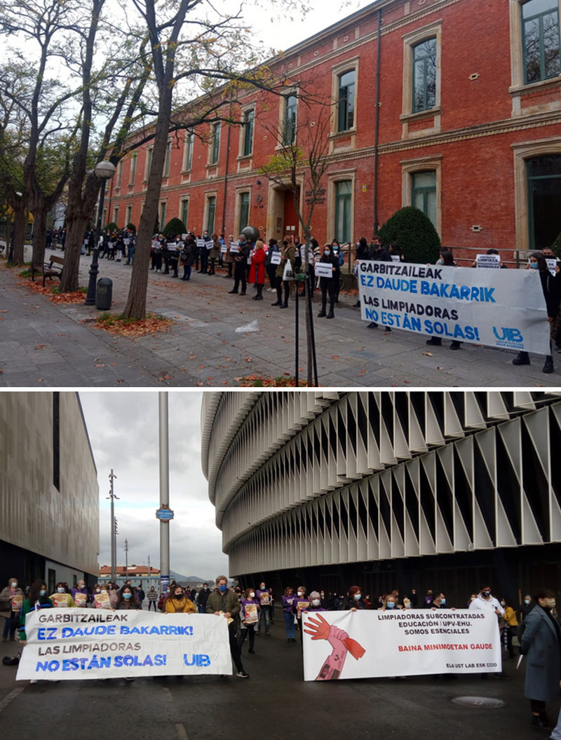 somos esenciales - huelga limpieza educacion gobierno vasco UPV-EHU