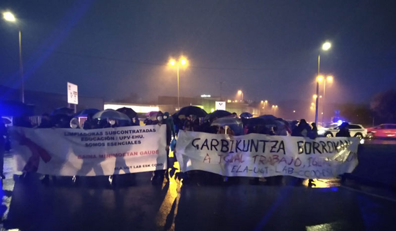 huelga limpieza UPV EHU educacion gobierno vasco eusko jaularitza garbikuntza borrokan