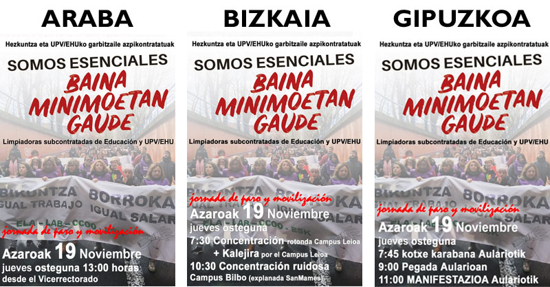 huelga limpieza upv ehu