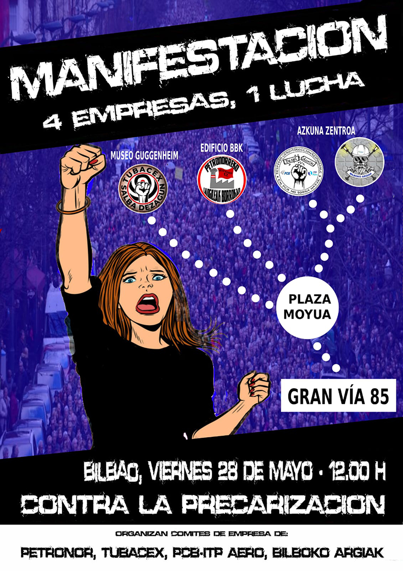 Tubacex Petronor UTE Bilboko Argiak PCB manifestacion 28 mayo 2021 Bilbao