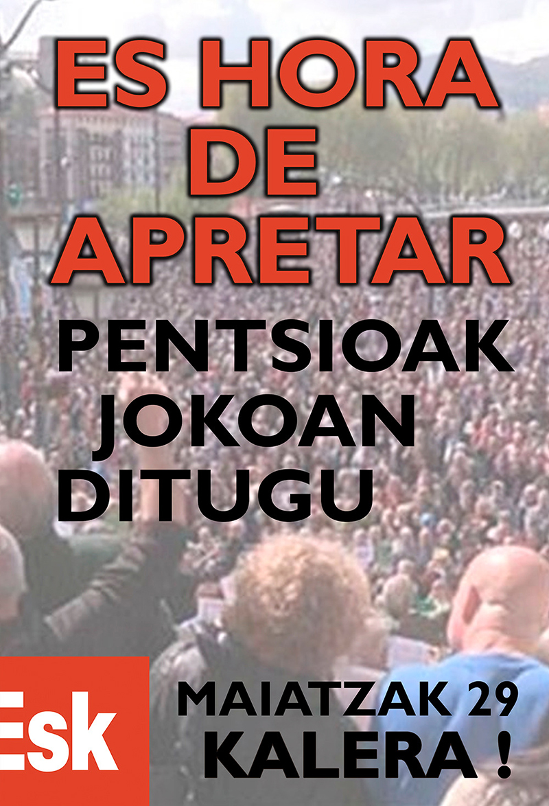 29 de mayo manifestaciones por las pensiones públicas dignas