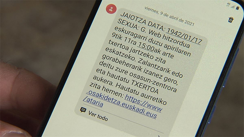 sms Osakidetza cita vacuna covid vacunacion 