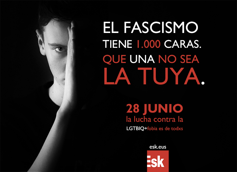 Cartel 28J de 2021.  28 junio lucha contra la LGTBQ+ fobia