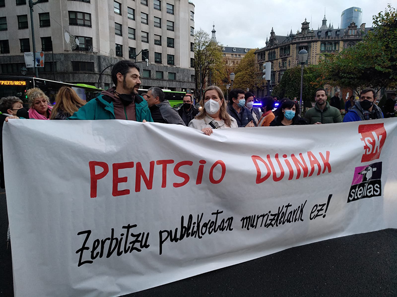 Protestas contra la reforma de las pensiones en Euskal Herria