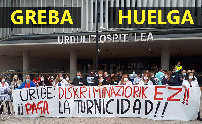 Huelga en el Hospital de Urduliz contra la discriminación