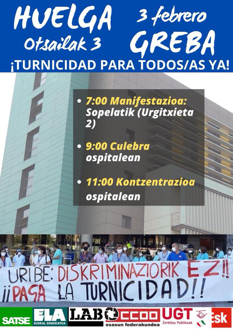 3 de febrero de 2022 huelga en el Hospital de Urduliz