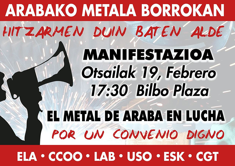 Convenio digno para el metal de Araba