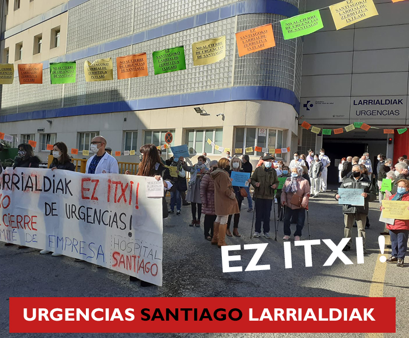 No al cierre de las urgencias del Hospital Santiago de Gasteiz