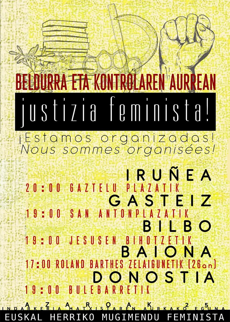 Manifestaciones del Movimiento Feminista de Euskal Herria 25 noviembre 2022