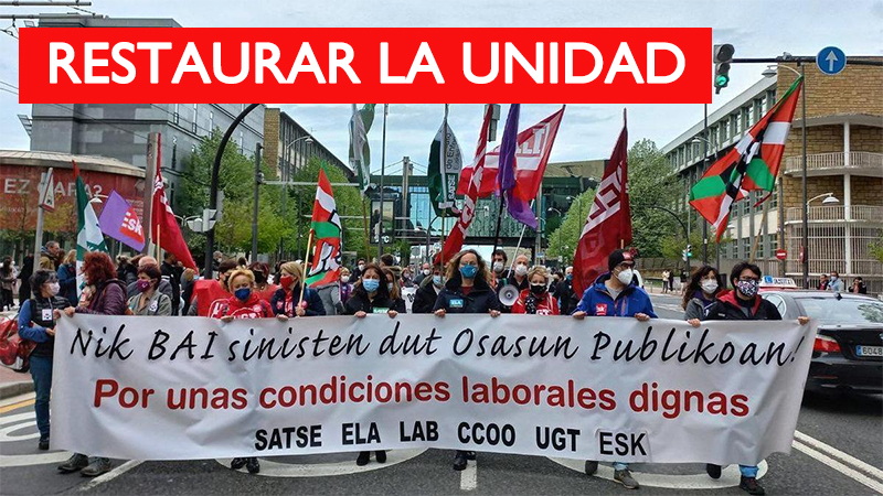 Manifestación unitaria de los sindicatos de Osakidetza