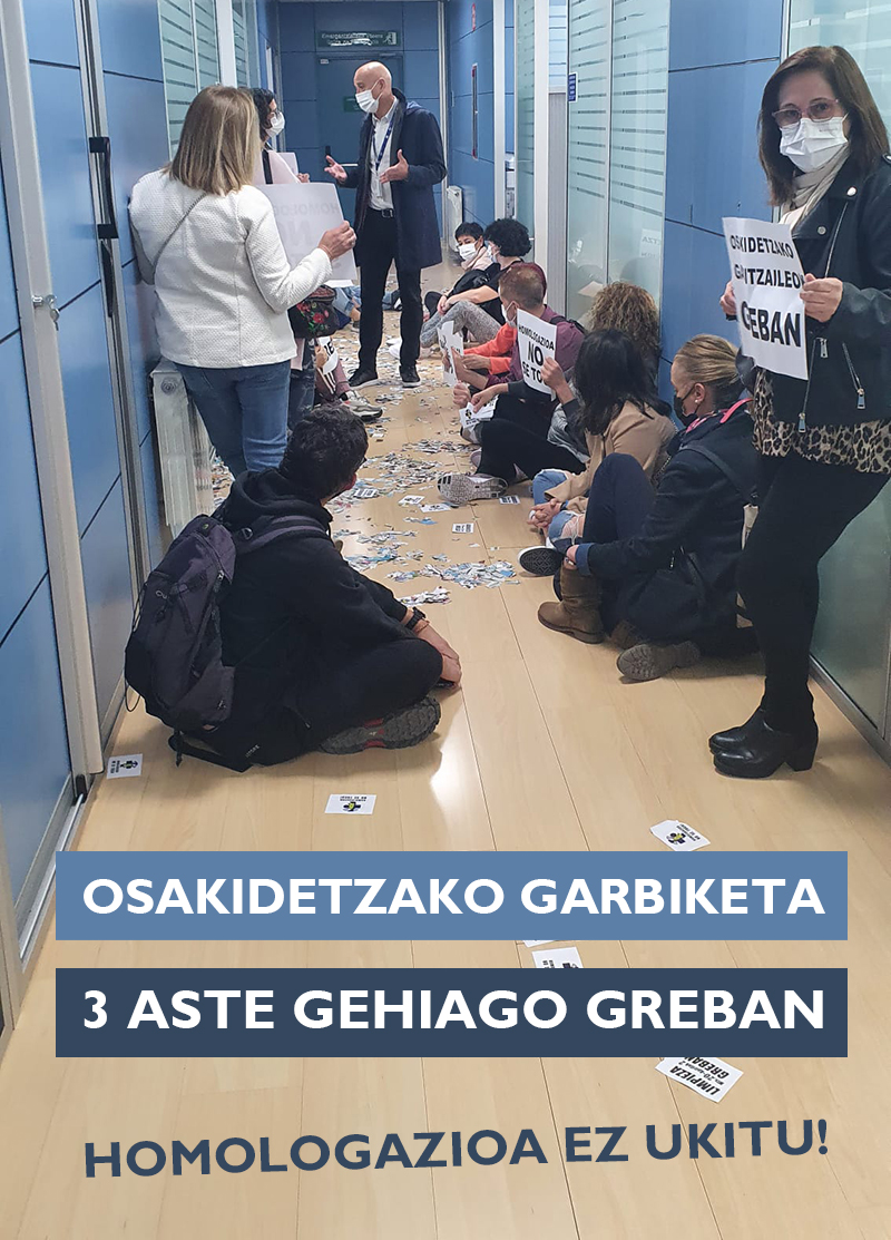 Langileak protesta egiten dute Osakidetzako bulegoetan