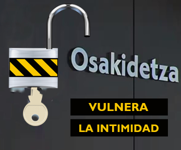 Logotipo de Osakidetza con un candado abierto