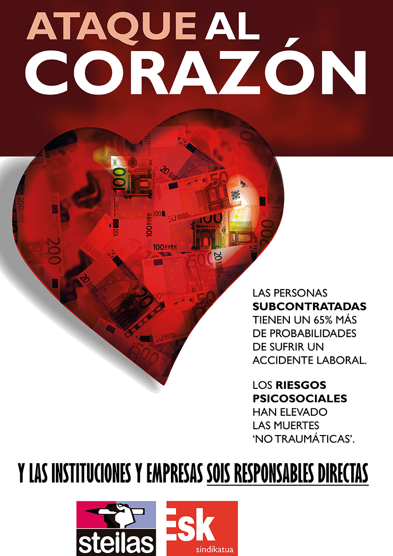 Corazón con billetes en su interior con el texto 'Ataque al corazón'