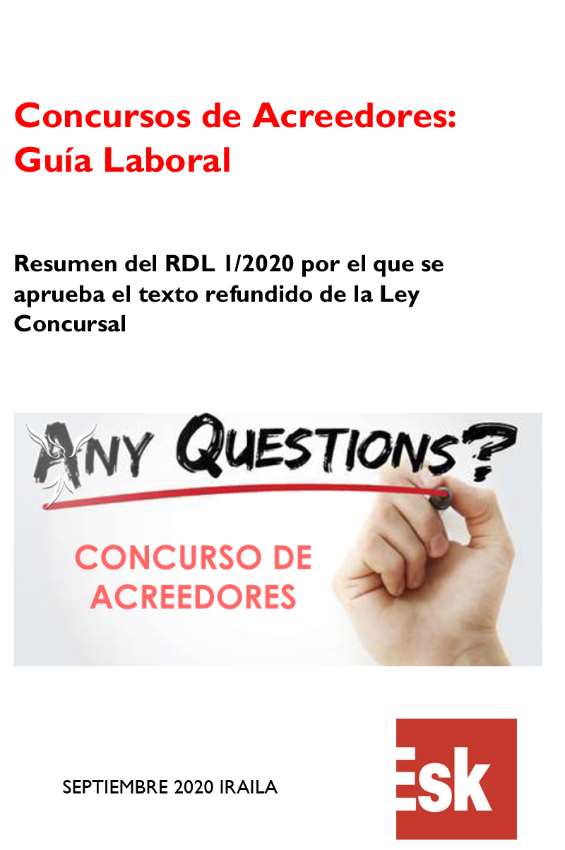 Guía laboral sobre los concursos de acreedores RDL 1/2020